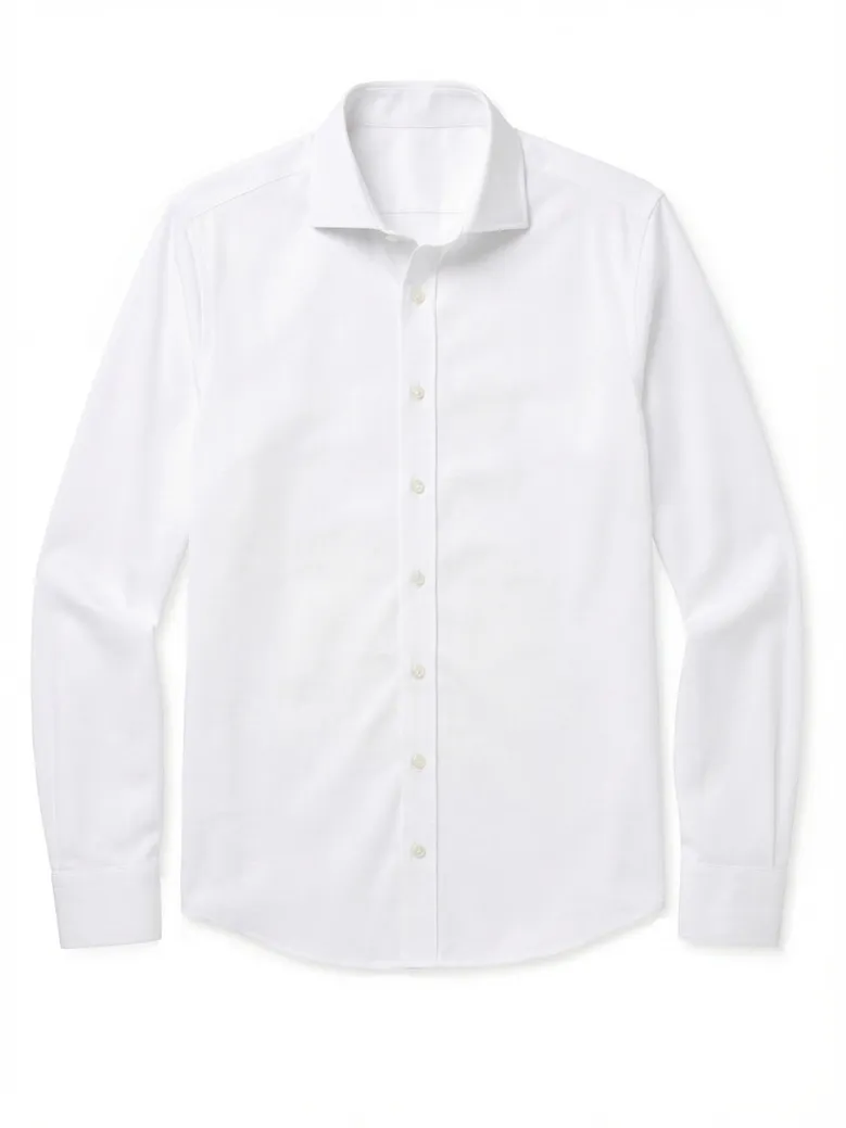 Camisa de popelina blanca lisa de fácil planchado