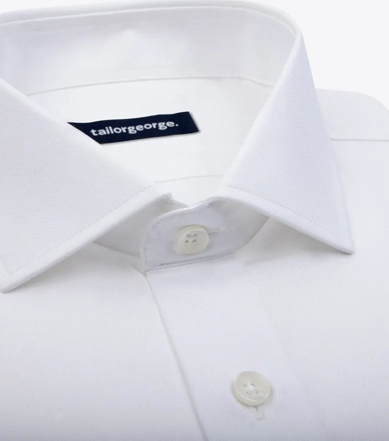 Camisa de popelina blanca lisa de fácil planchado