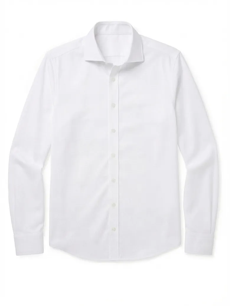 Camisa de popelina blanca lisa de fácil planchado