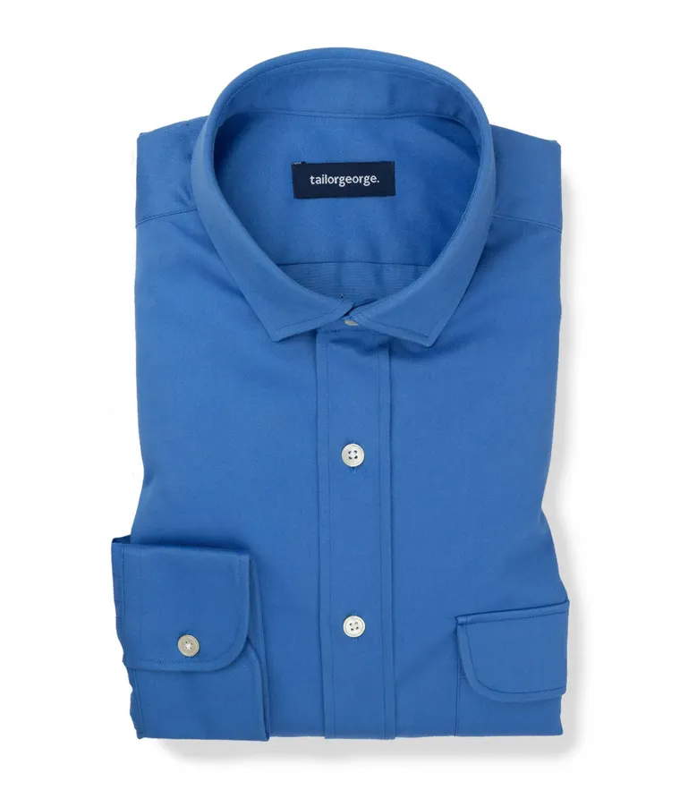Camisa de popelina blanca lisa de fácil planchado
