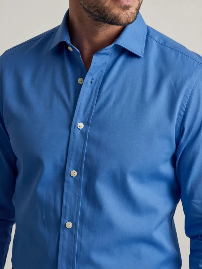 Camisa de popelina blanca lisa de fácil planchado