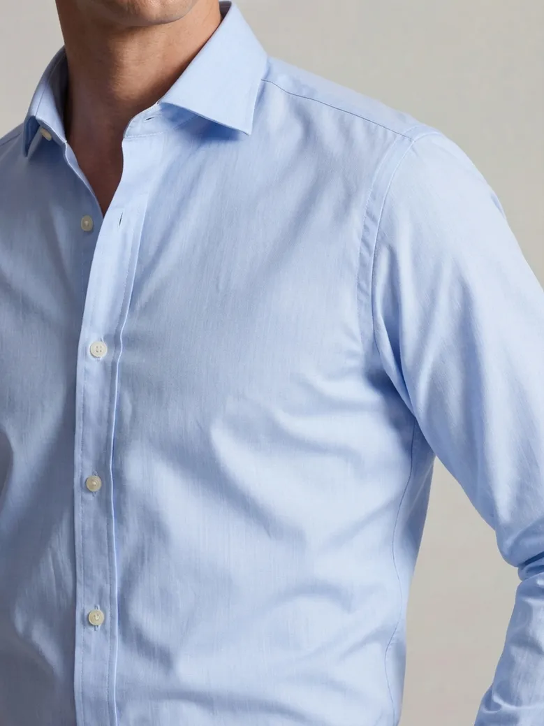 Camisa de popelina blanca lisa de fácil planchado