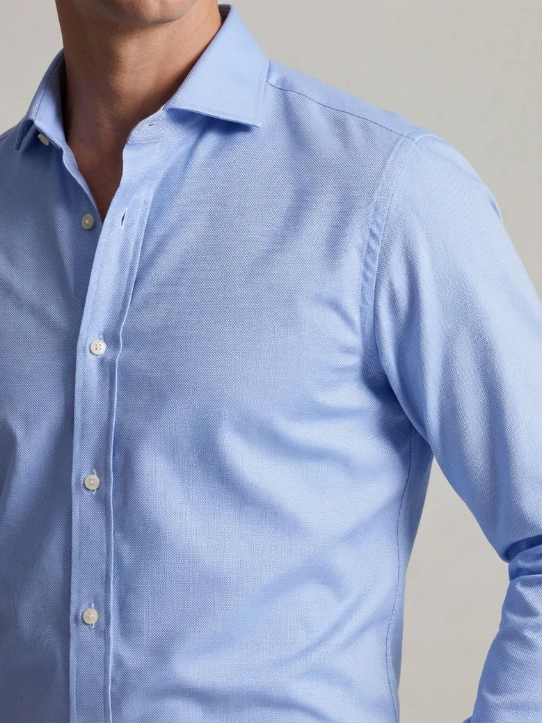 Camisa de popelina blanca lisa de fácil planchado