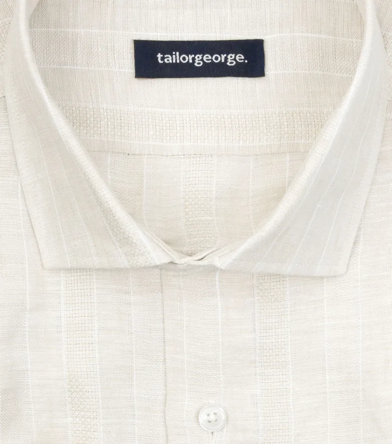 Camisa de popelina blanca lisa de fácil planchado