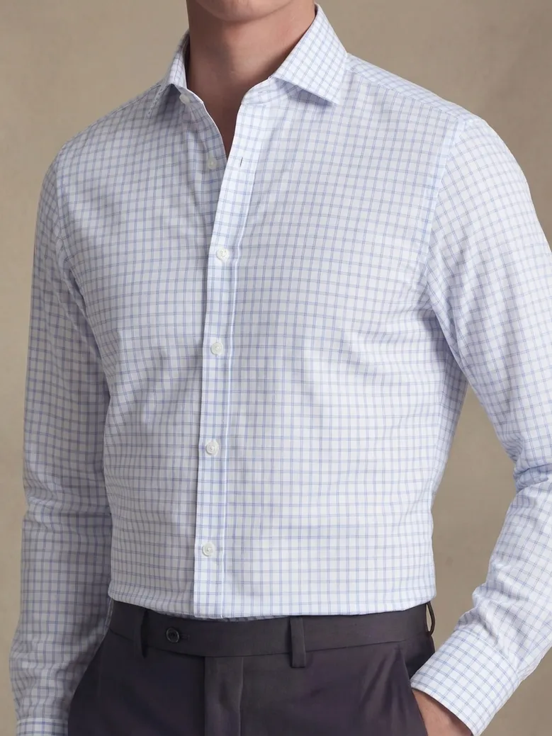 Camisa de popelina blanca lisa de fácil planchado