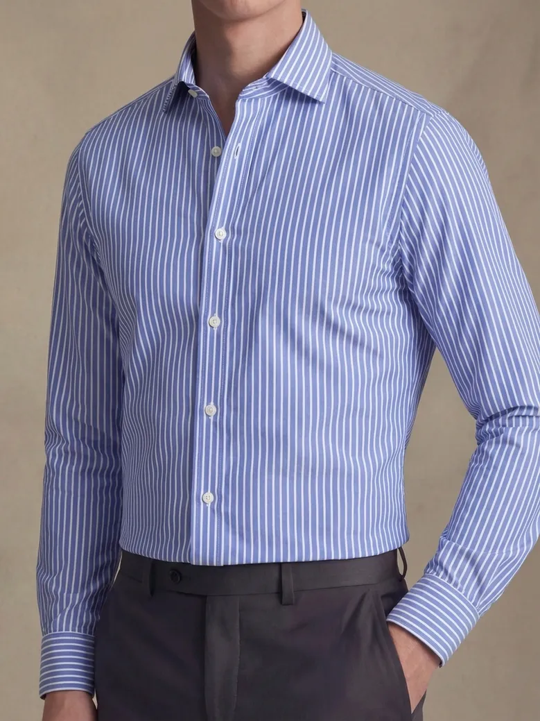 Camisa de popelina blanca lisa de fácil planchado