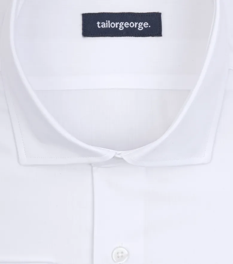 Camisa de popelina blanca lisa de fácil planchado