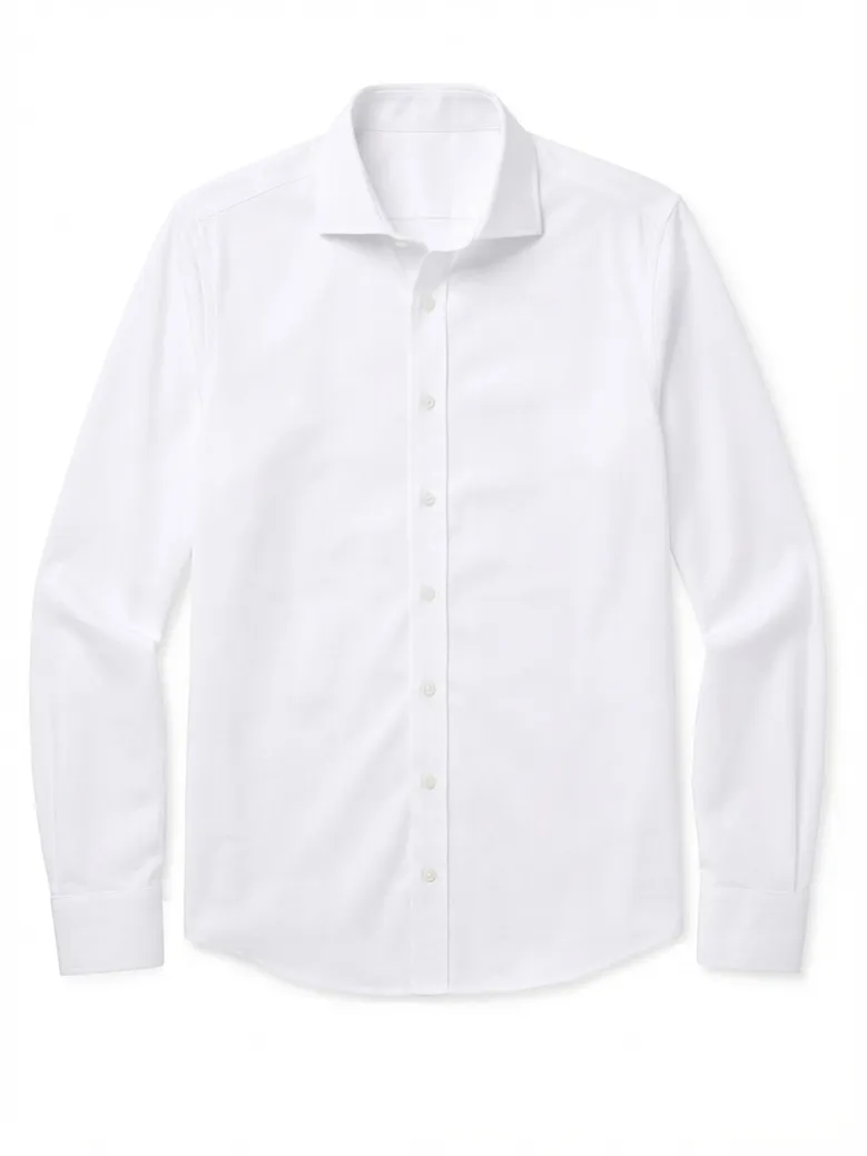 Camisa de popelina blanca lisa de fácil planchado
