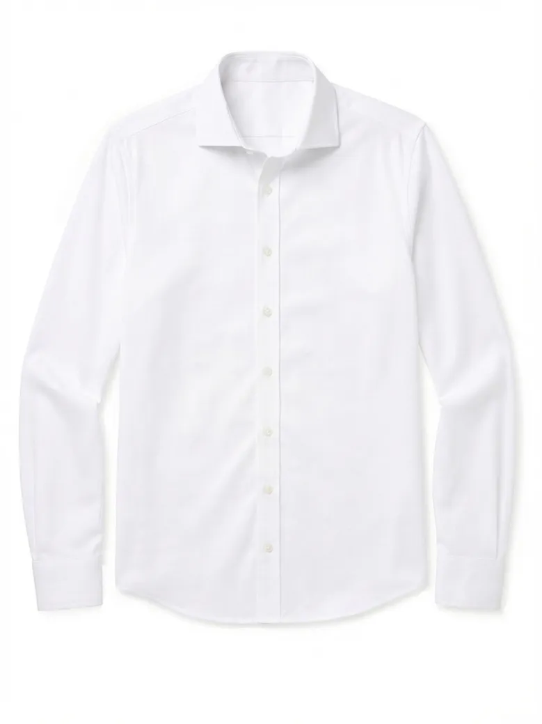 Camisa de popelina blanca lisa de fácil planchado