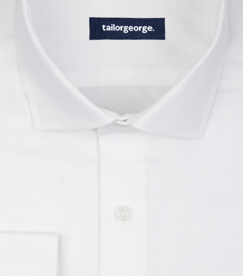 Camisa de popelina blanca lisa de fácil planchado