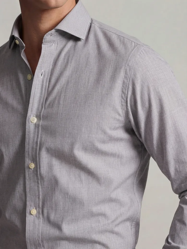 Camisa de popelina blanca lisa de fácil planchado
