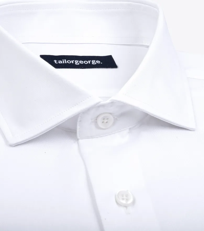 Camisa de popelina blanca lisa de fácil planchado