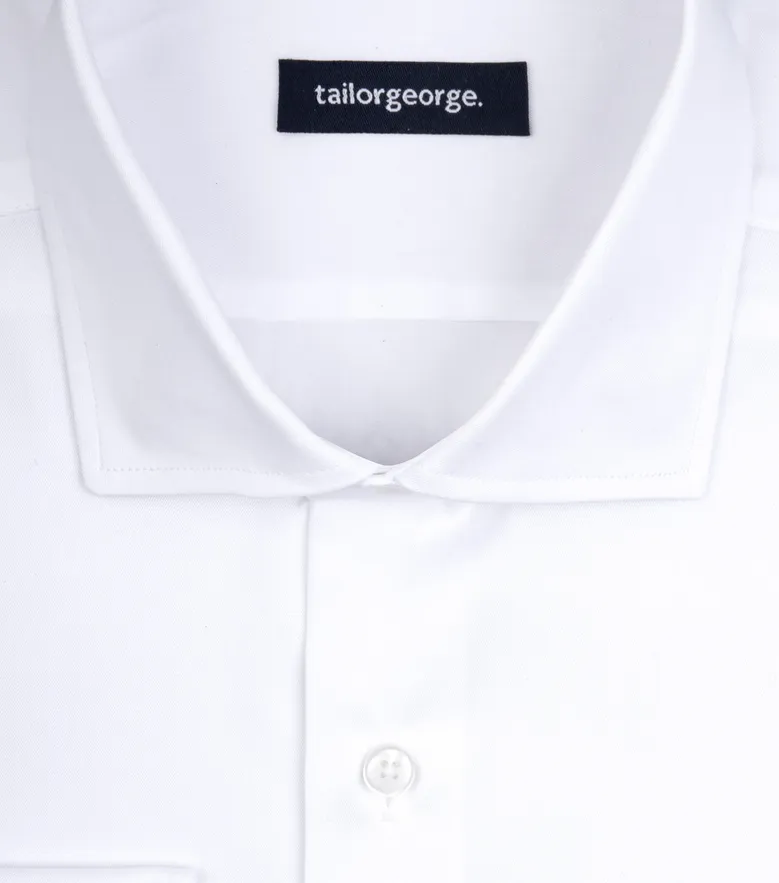 Camisa de popelina blanca lisa de fácil planchado