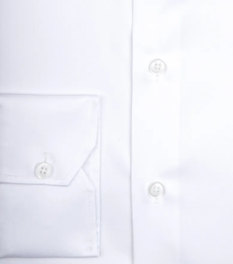 Camisa de popelina blanca lisa de fácil planchado