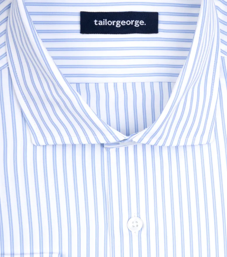 Camisa de popelina blanca lisa de fácil planchado