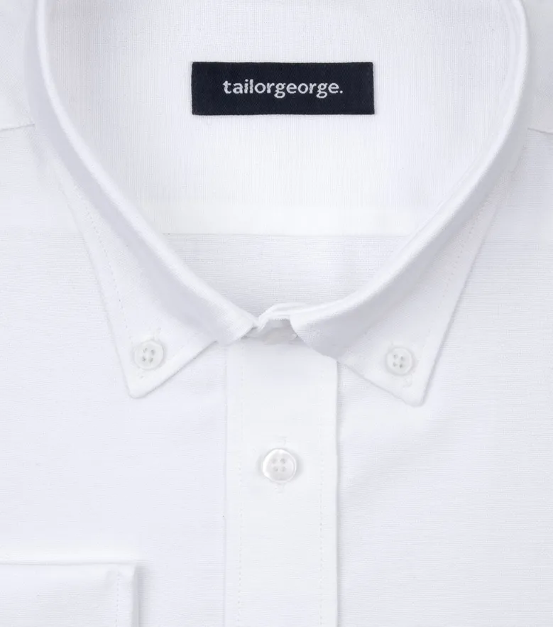 Camisa de popelina blanca lisa de fácil planchado