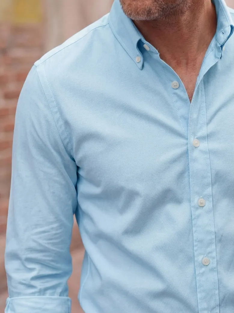 Camisa de popelina blanca lisa de fácil planchado