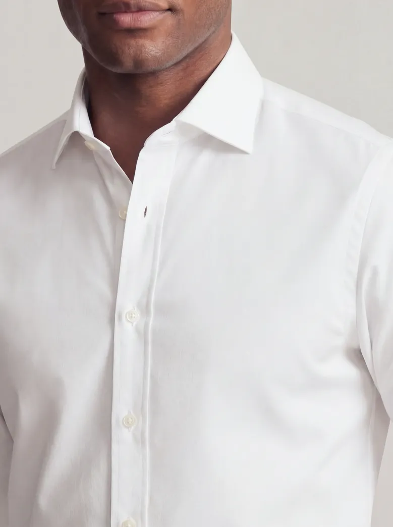 Camisa de popelina blanca lisa de fácil planchado