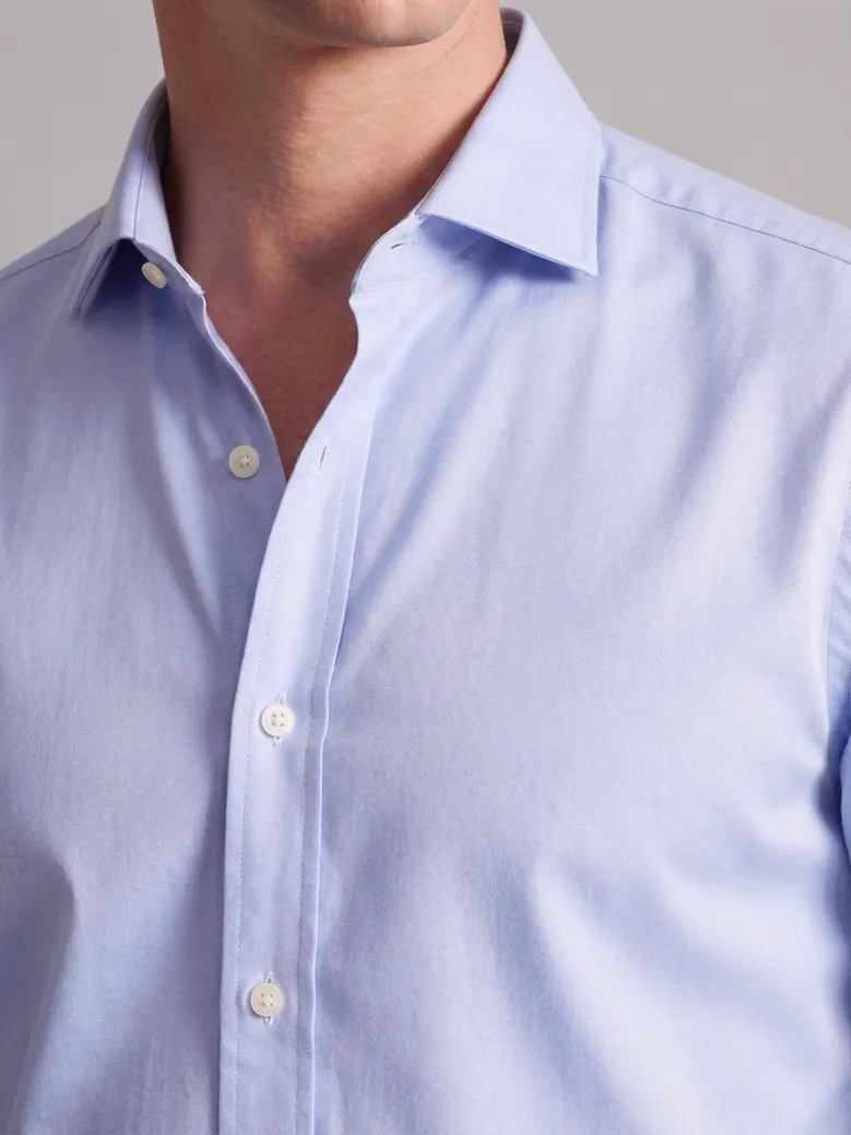 Camisa de popelina blanca lisa de fácil planchado