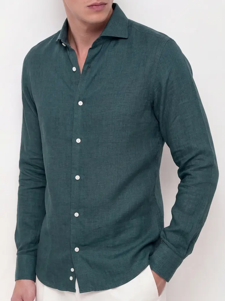 Camisa de popelina blanca lisa de fácil planchado