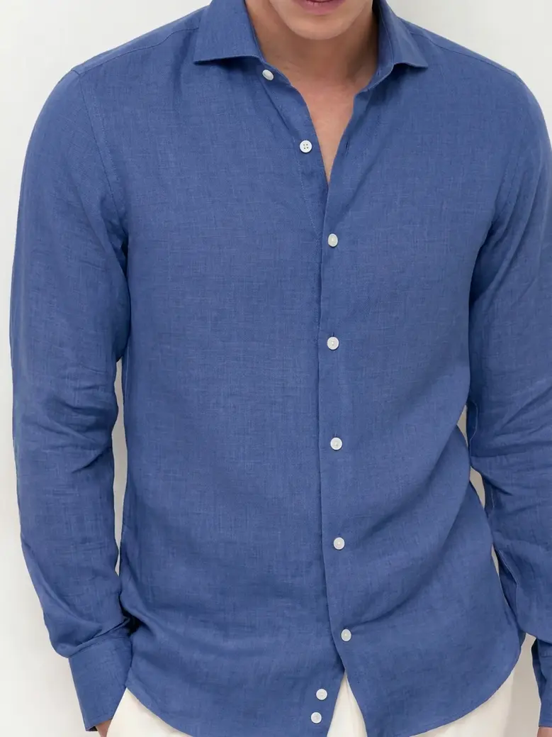 Camisa de popelina blanca lisa de fácil planchado