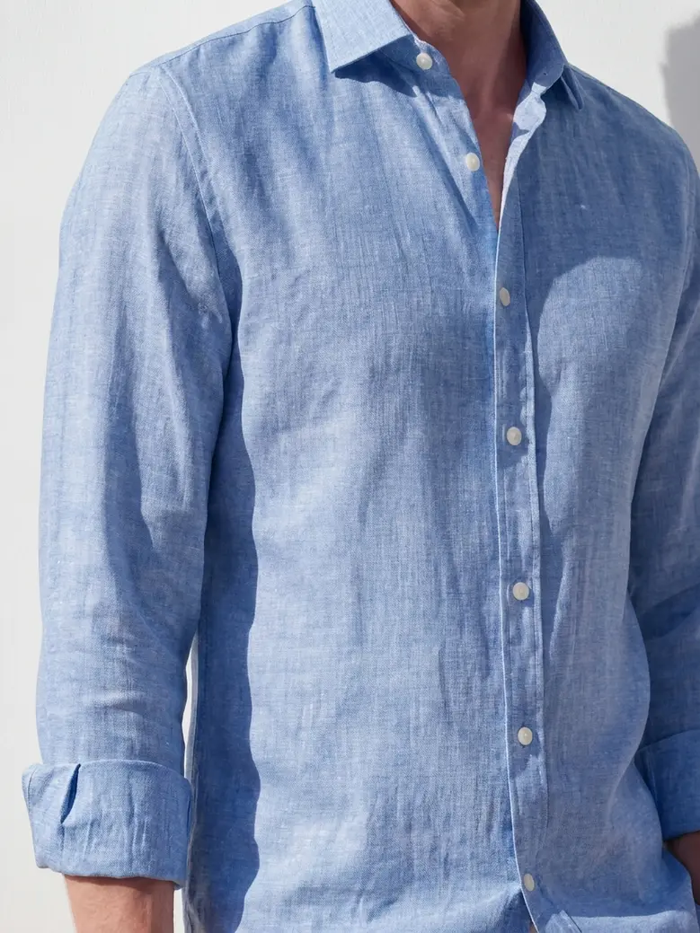 Camisa de popelina blanca lisa de fácil planchado
