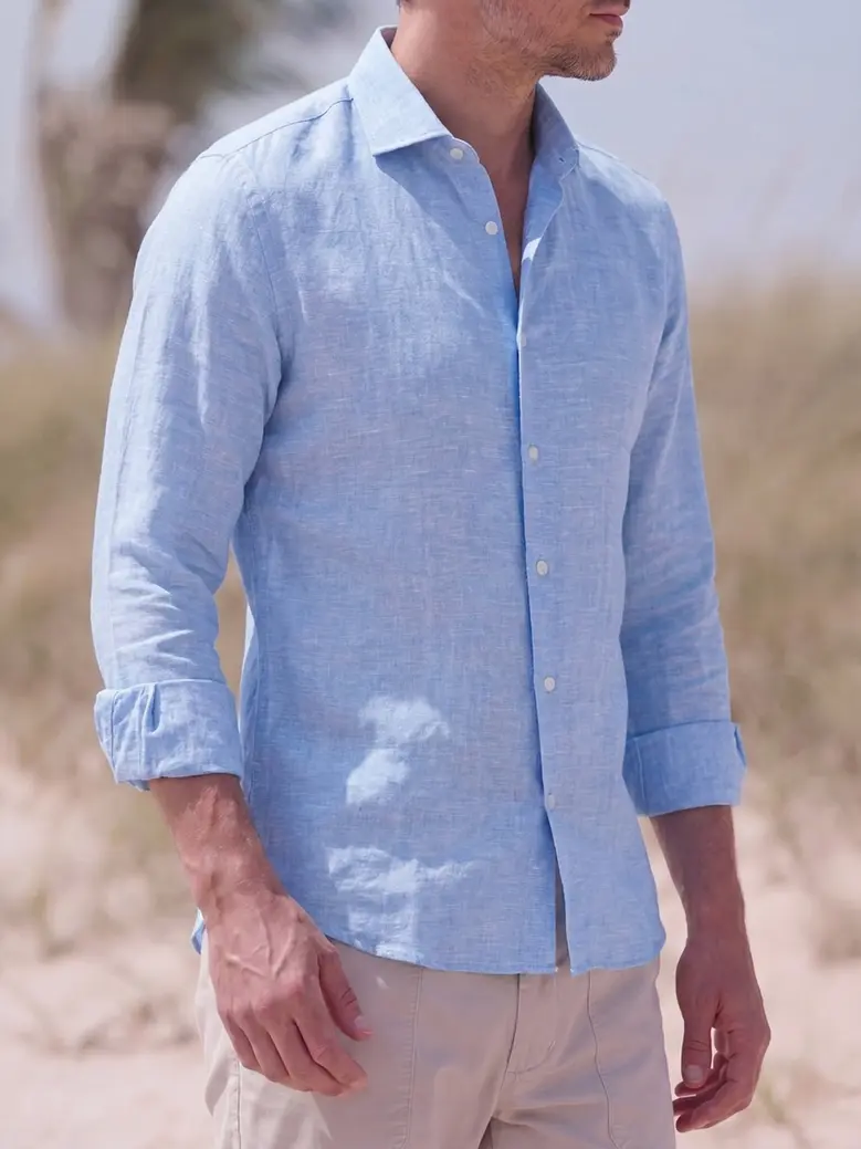 Camisa de popelina blanca lisa de fácil planchado