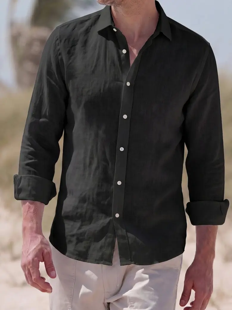 Camisa de popelina blanca lisa de fácil planchado