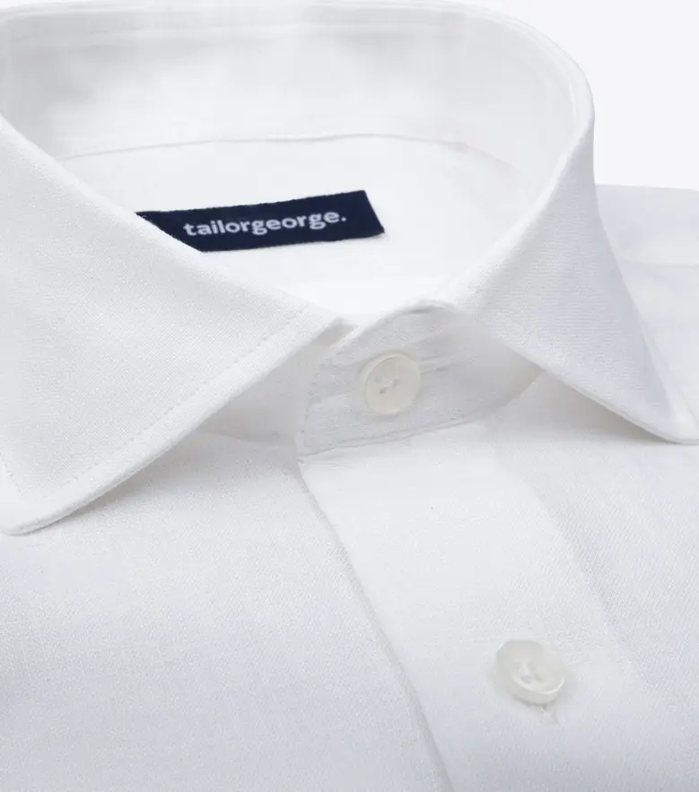 Camisa de popelina blanca lisa de fácil planchado