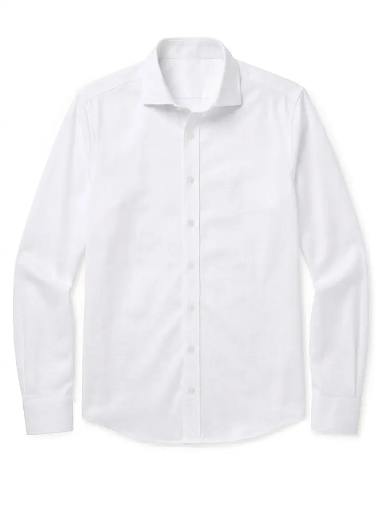 Camisa de popelina blanca lisa de fácil planchado