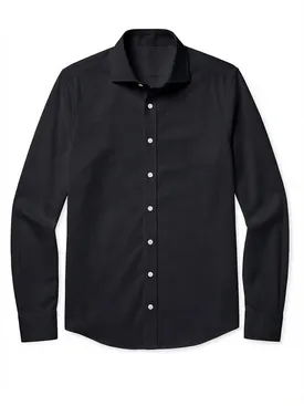 Camisa Oxford negra lisa