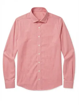 Camisa de sarga a cuadros rojos brillantes de fácil planchado