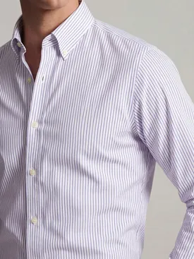 Camisa de popelina de rayas moradas