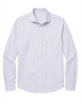 Camisa de popelina de rayas moradas