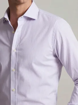 Camisa de popelina de rayas moradas