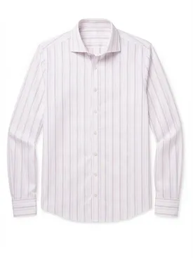Camisa de popelina de rayas moradas