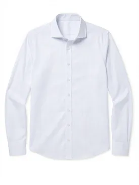 Camisa de popelina de rayas finas azul cielo