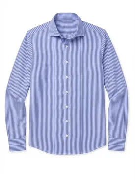 Camisa de popelina de rayas azules