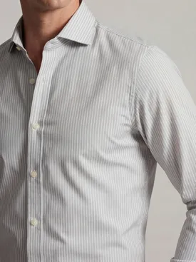 Camisa de popelina de rayas gris claro