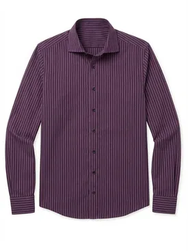 Camisa de popelina de rayas moradas