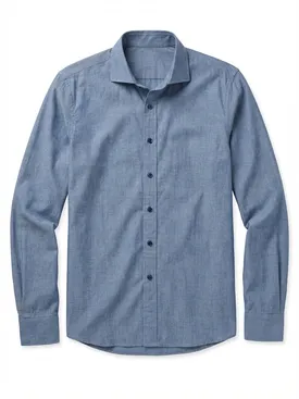 Camisa de cambray azul índigo
