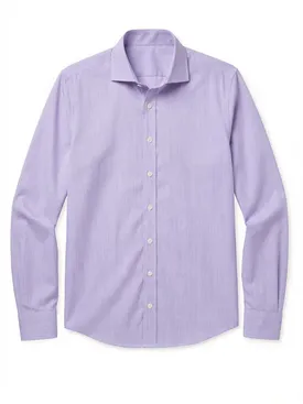 Camisa lisa morada de planchado fácil de punta a punta