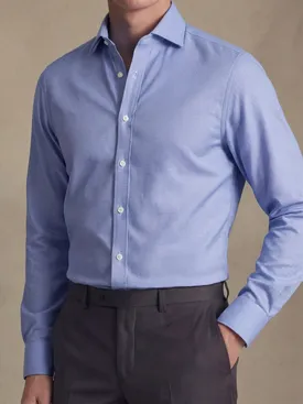 Camisa de dobby azul lisa