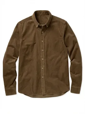 Camisa de pana gruesa de color marrón castaño