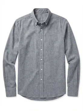 Camisa de franela lisa gris