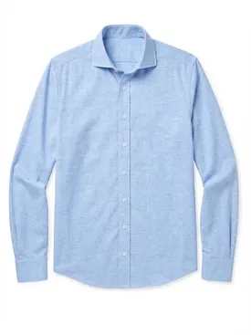 Camisa lisa de franela azul cielo