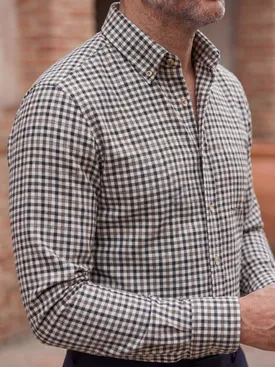 Camisa Franela de cuadros marrón