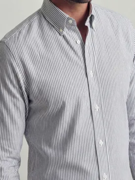 Camisa Oxford de rayas gris