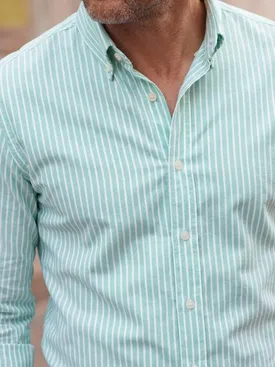 Camisa Oxford de rayas verde