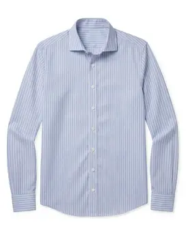 Camisa de popelina con rayas azules